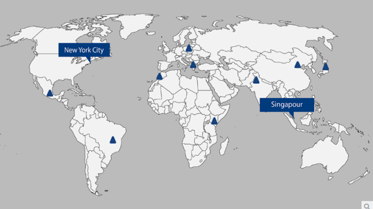 Carte - Les implantations de la Banque de France à l'étranger