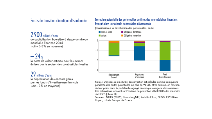 Correction potentielle des portefeuilles de titres des intermédiaires financiers français dans un scénario de transition désordonnée