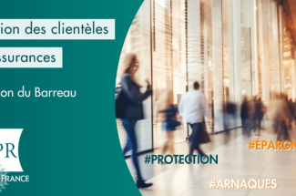 Bandeau de l'évènement "Matinée de la protection des clientèles des banques et des assurances" avec titre et date de l'évènement